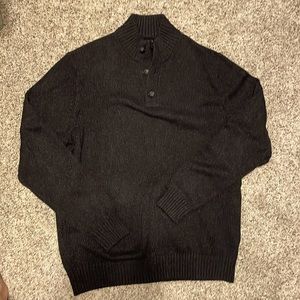 Mens 1/4 Button Black sweater
